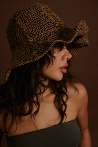 Essential Beach Hat by Free People in Brown