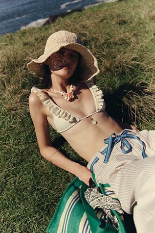 Essential Beach Hat by Free People in Brown