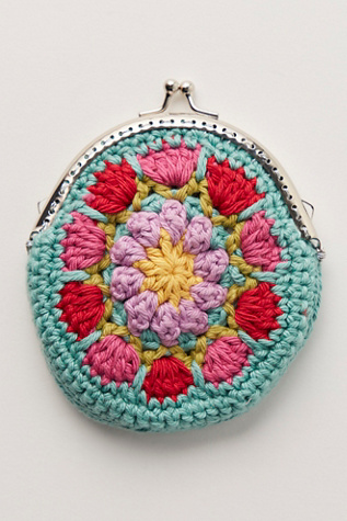 French Knot Crochet Clasp Wallet at Free People in Blue