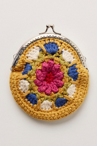 French Knot Crochet Clasp Wallet at Free People in Yellow