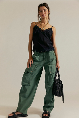 Brentwood Slouch Pants by Free People in Green, Size: US 8