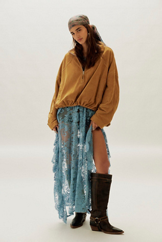 Женский топ Free People Fontan Kaftan, цвет: Небесно-голубой — фото 3