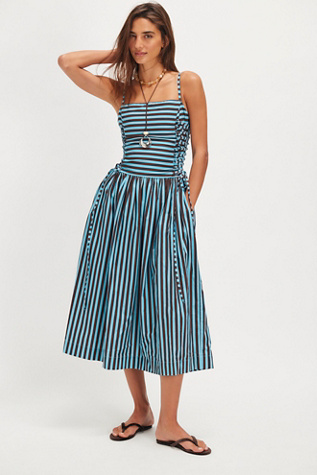 オールインワン・サロペット Dondup Fitted Blue Midi Dress With Ribbed Texture Dondup Fitted Blue Midi Dress With Ribbed Texture | THE LIST