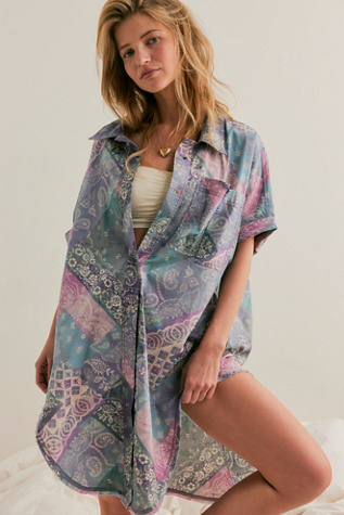 Bedside Babe Sleep Shirt Top by Intimately at Free People in Purple, Size: M