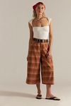 We The Free High Top Wide Crop Plaid Jeans