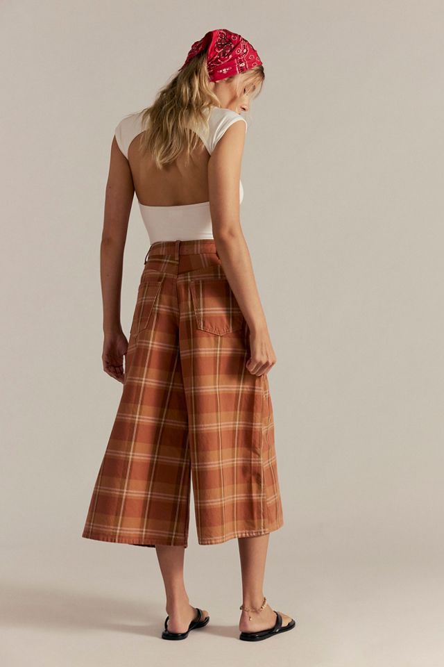 We The Free High Top Wide Crop Plaid Jeans #2