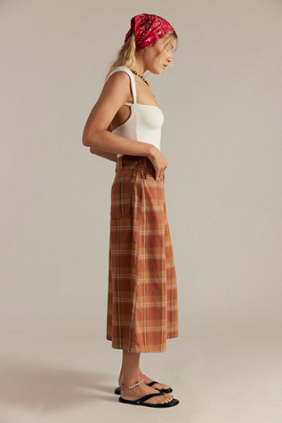 We The Free High Top Wide Crop Plaid Jeans