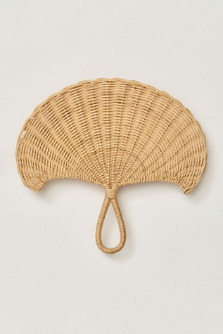 Rat Hand Fan by Olive & Iris at Free People in Tan