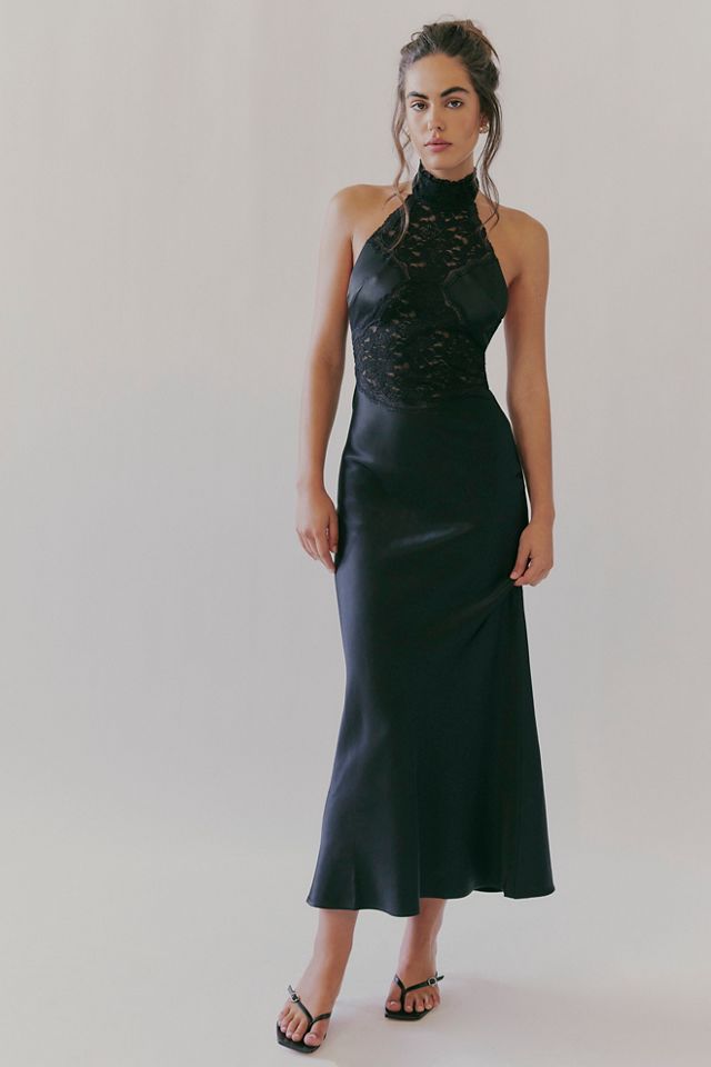 Third Form Serenade Lace Halter Maxi Dress
