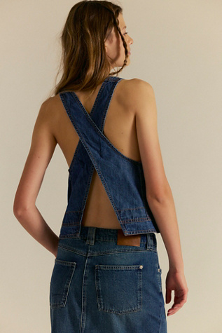 We The Free Crossroads Denim Tank Top at Free People in Blue, Size: L