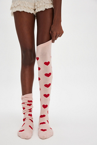 Magnolia Pearl Candry Heart Over-The-Knee Socks at Free People in Babylove