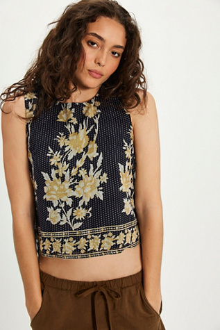 Faded Gardens Printed Tank Top at Free People in Night Sky Combo, Size: XL