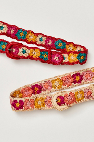French Knot Crochet Daisy Belt at Free People in Tan, Size: S