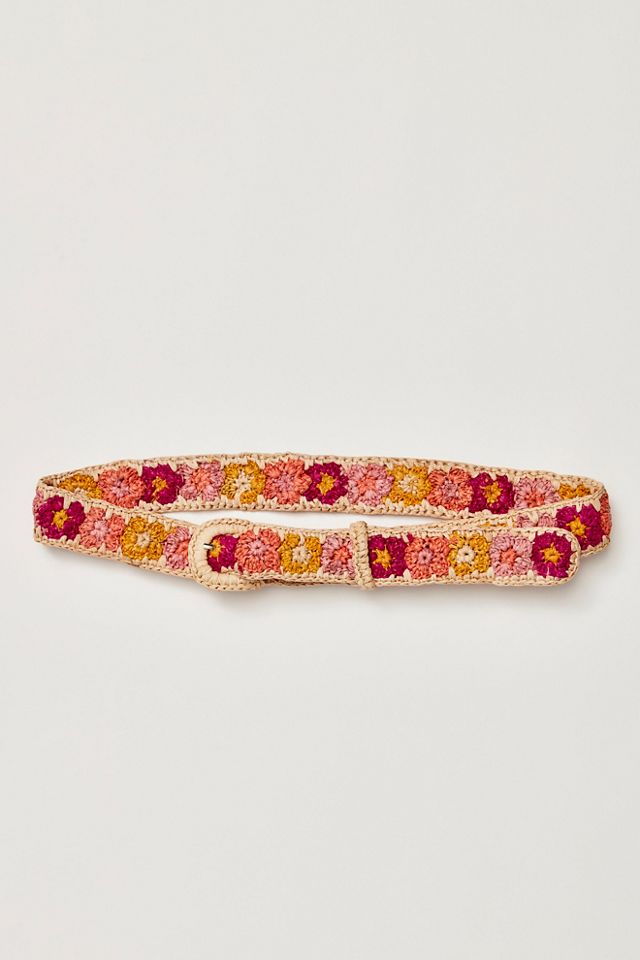 French Knot Crochet Daisy Belt #1