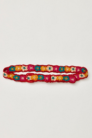 French Knot Crochet Daisy Belt at Free People in Red, Size: S