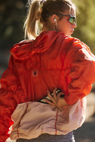 Happy Camper Colorblock Pullover Jacket by FP Movement at Free People in Flame, Size: XL