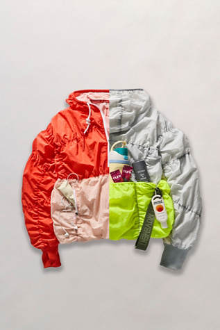 Happy Camper Colorblock Pullover Jacket by FP Movement at Free People in Flame, Size: XL