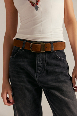 We The Free Salvo Suede Belt at Free People in Brown, Size: XS/S