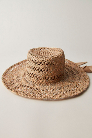Wave Crest Straw Hat by Mossant at Free People in Brown