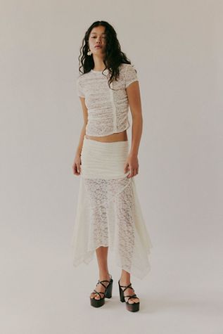 Saemdi Lace Top And Skirt Set