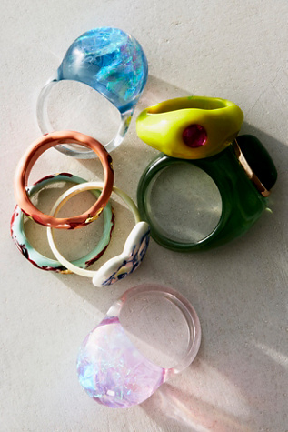 Emryn Ring at Free People in Neon Green, Size: 7