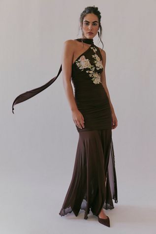 Shona Joy Sofia Ruched Frill Maxi Dress | Free People