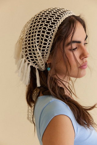 Sandy Hair Scarf by Free People in White