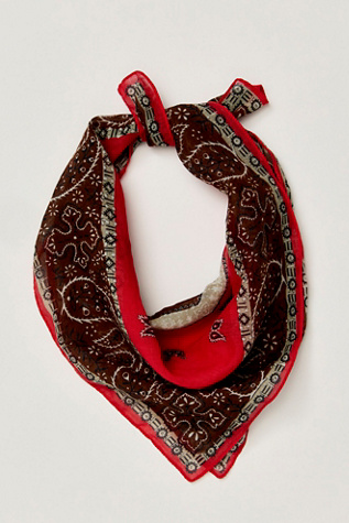 Everyday Printed Bandana at Free People in Camp Red