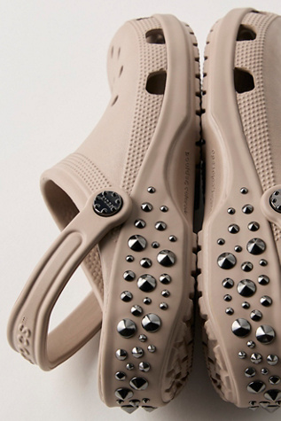 Crocs Studded Classic Clogs at Free People in Tan, Size: US 10