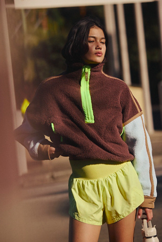 Mountain High Colorblock Half Zip Fleece Jacket by FP Movement at Free People, Cocoa Sky Combo, M