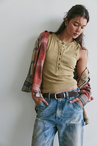 We The Free Jamie Henley Tank at Free People in Dried Tobacco, Size: Medium