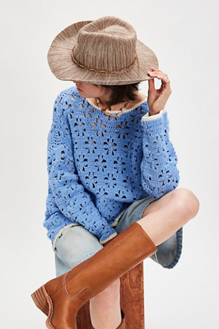 Ella Packable Cowboy Hat by Free People in Tan