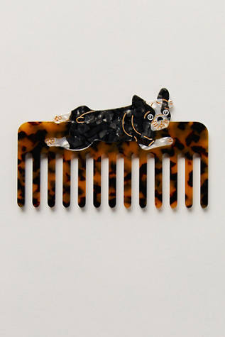 Solar Eclipse Hand-Painted Wide Tooth Comb at Free People in Frenchie