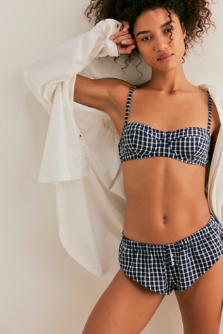 Retro Feels Underwire Bra by Intimately at Free People in Blue, Size: 36 C