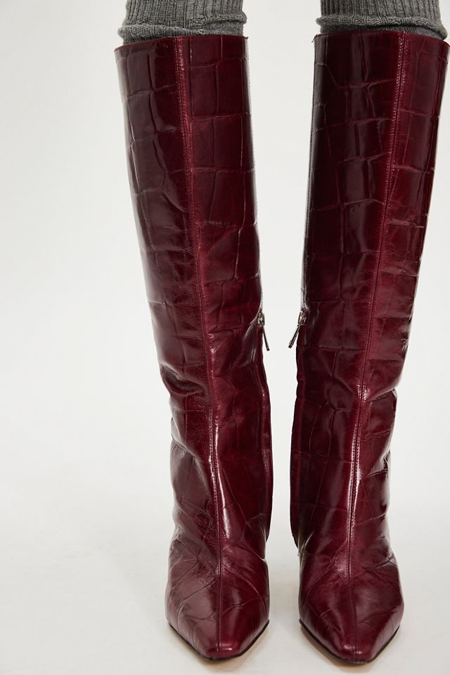 Sylvia Croc Tall Boots #1