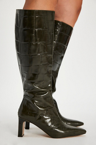 Sylvia Croc Wide Calf Tall Boots