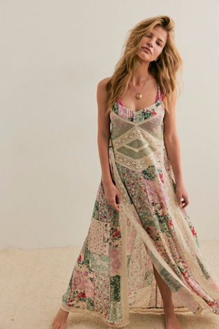 Patch Things Up Maxi Dress by Free People in White, Size: XS