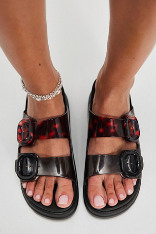 Melissa Cozy Platform Sandals at Free People in Black/Tortoise Shell, Size: US 8