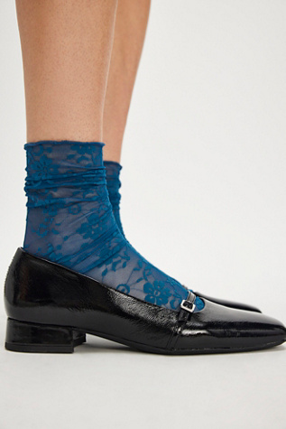 Ava Lace Socks by High Heel Jungle at Free People in Blue