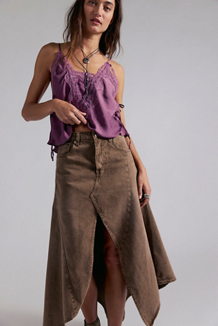 We The Free Aquarius Maxi Skirt at Free People in Brown, Size: 24