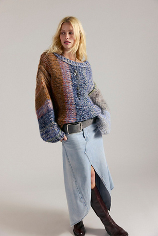 We The Free Aquarius Maxi Skirt at Free People in Blue, Size: 31