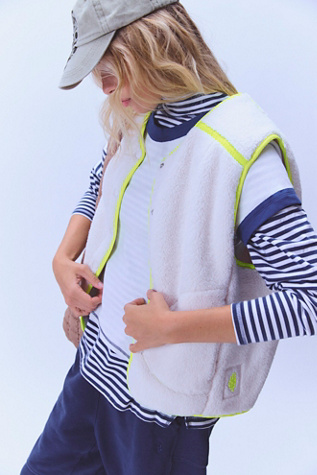 Keep It Cozy Fleece Vest Jacket by FP Movement at Free People, Ivory, L
