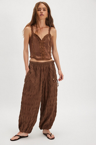 Misty Bubble Pants by Free People in Brown, Size: XL