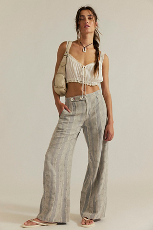 All Play Wide-Leg Trousers at Free People in Grey Combo, Size: US 2