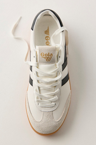 Gola Cyclone Leather Trainers at Free People in White/Black/Gum, Size: US 8