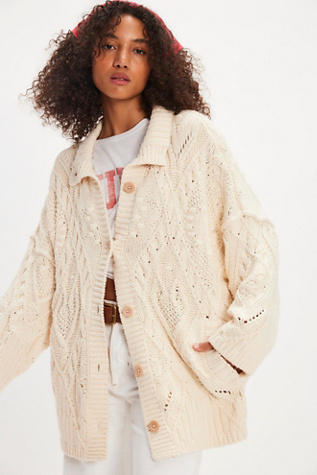 Heart You Cardigan by Free People in White, Size: XL