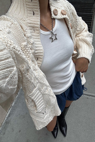 Heart You Cardigan by Free People in White, Size: XL