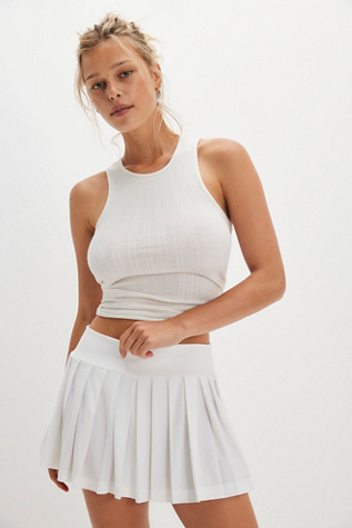 Norma Kamali Pleated Pickleball Skirt at Free People in Snow White, Size: Small