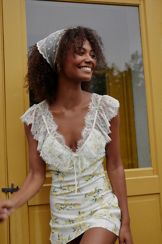 For Love & Lemons x FP Audrey Mini Slip at Free People in White, Size: Medium