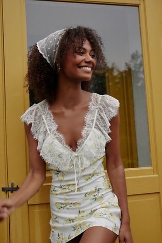 For Love & Lemons x FP Yellow Gingham Paloma Top